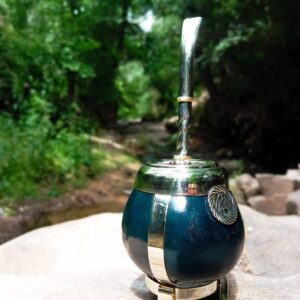 Mate Criollo Porito Mini con Virola, Dije y Soporte de Alpaca